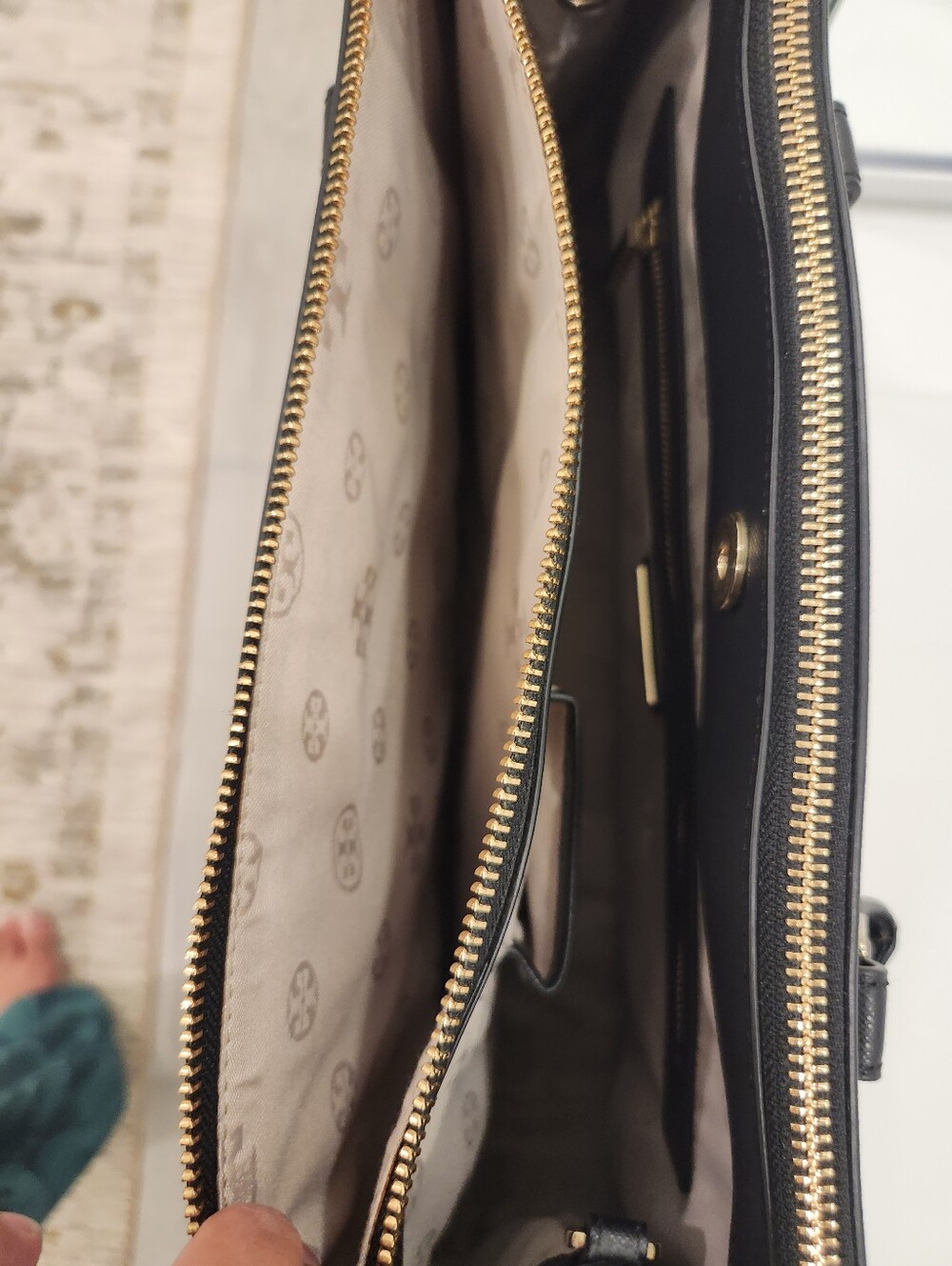 Tory Burch Black Leather Top-Handle Satchel - Picture 7 of 15